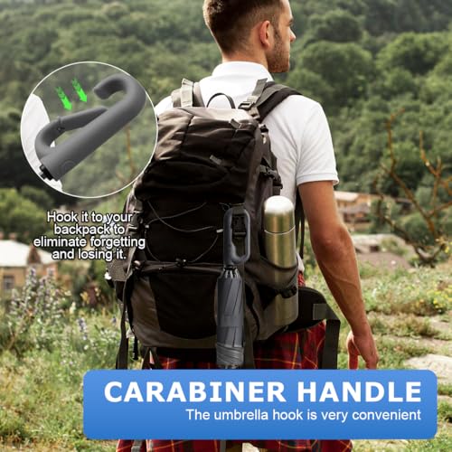 PALAY® Large Umbrella with Reflective Strip Auto 3-Fold Compact Travel Carabiner Handle Reinforced 10 Dual Ribs Sun Protection 99% UV Rain Windproof for Men Women Grey 2PCS PALAY® Large Umbrella with Reflective Strip Auto 3-Fold Compact Travel Carabiner Handle Reinforced 10 Dual Ribs Sun Protection 99% UV Rain Windproof for Men Women Grey 2PCS
